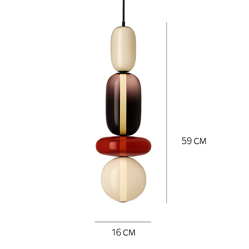 Suspension design en verre style pierres semi-précieuses Nemy