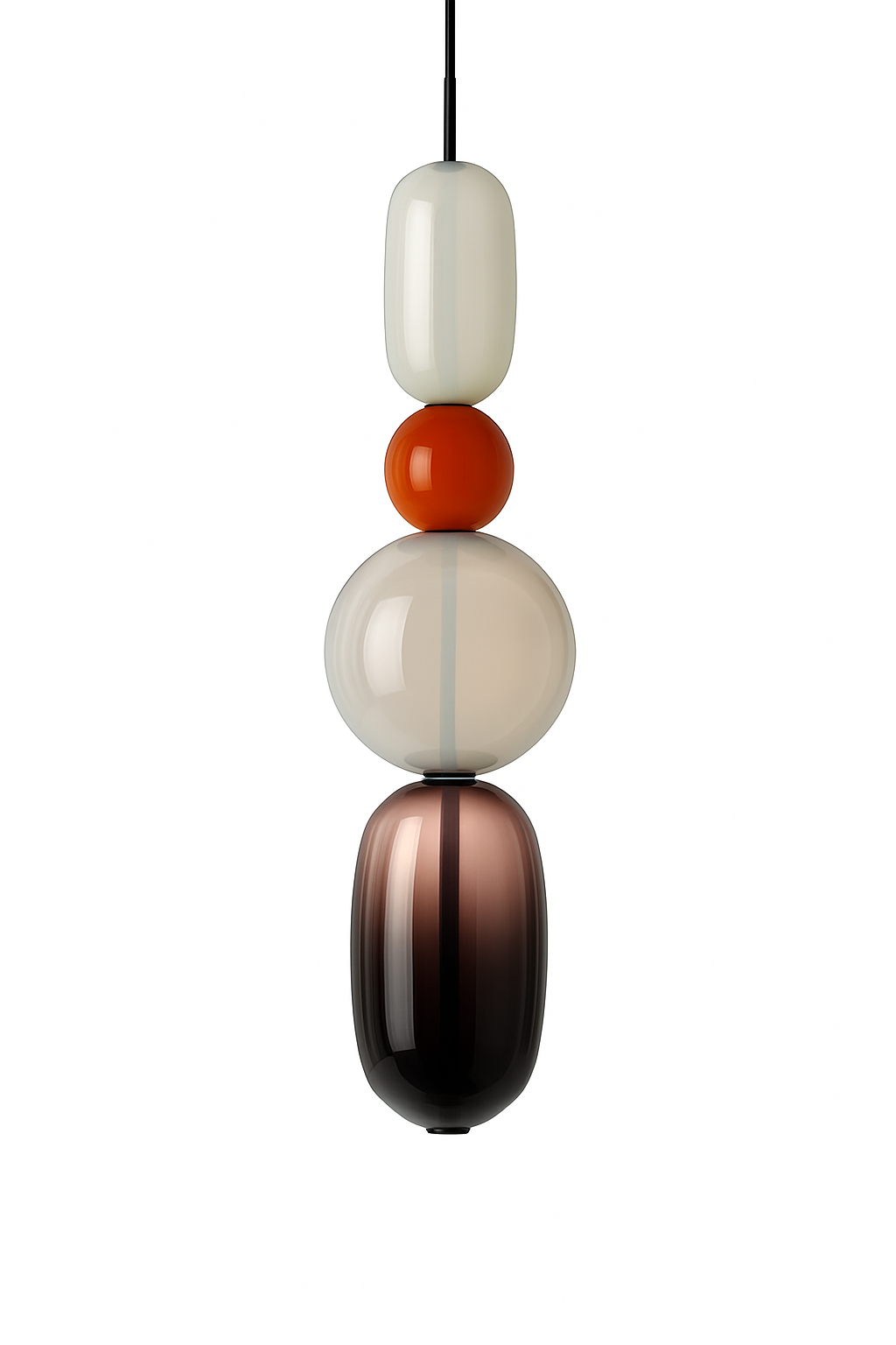 Suspension design en verre style pierres semi-précieuses Nemy
