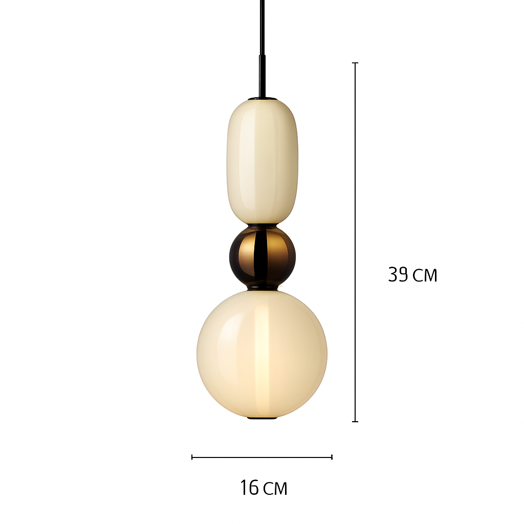 Suspension design en verre style pierres semi-précieuses Nemy
