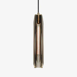 Suspension design en verre tube fumé cristal à LED Luxury