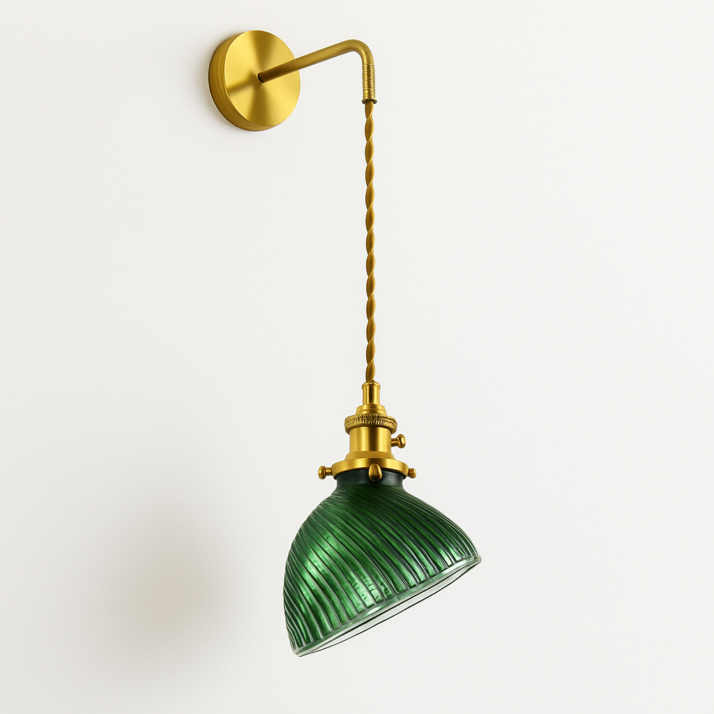 Suspension design en verre vert minimaliste japonais