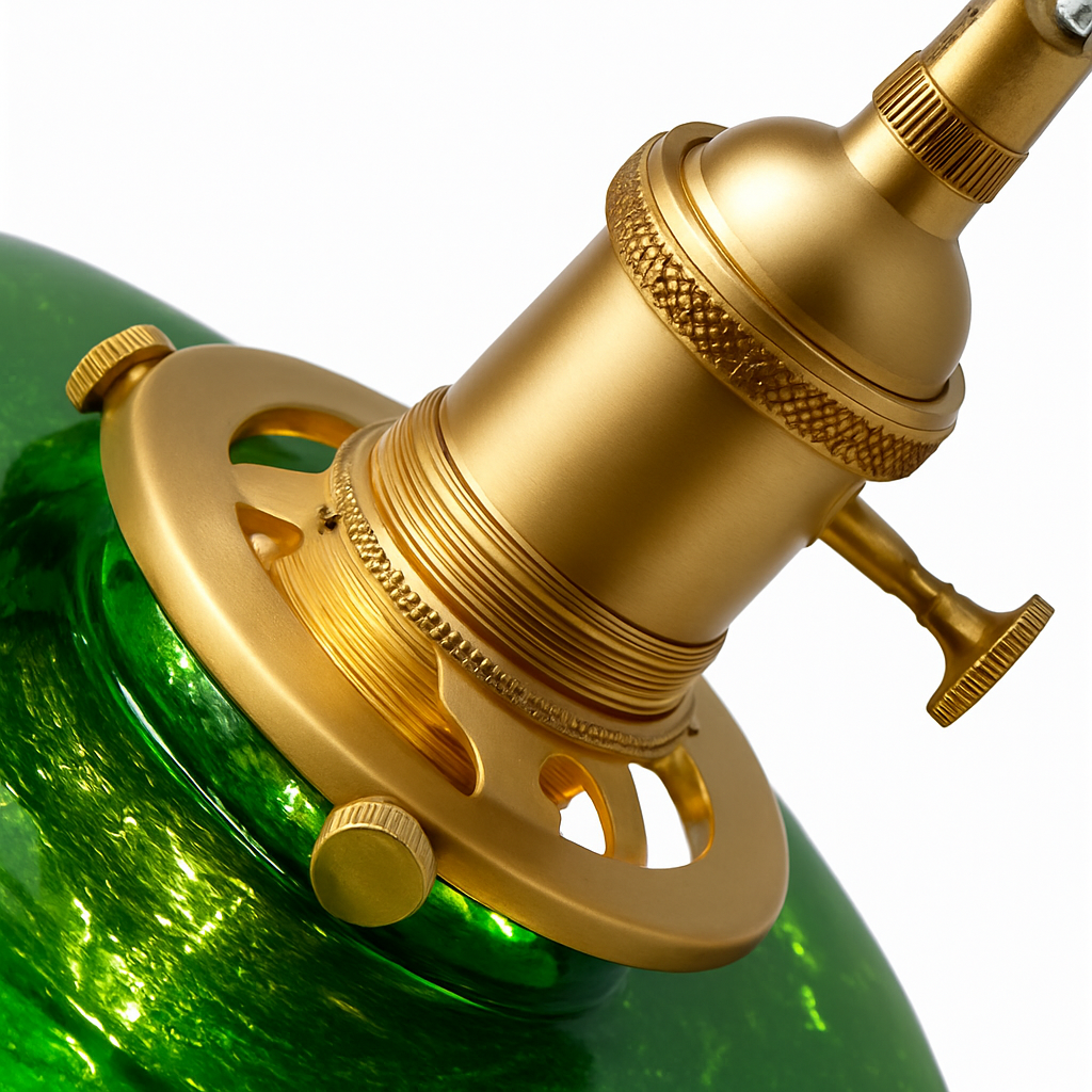 Suspension design en verre vert minimaliste japonais