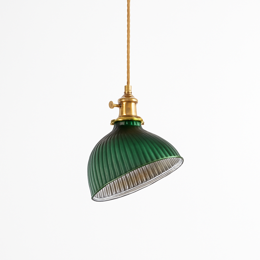 Suspension design en verre vert minimaliste japonais