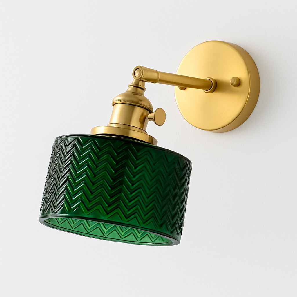 Suspension design en verre vert minimaliste japonais