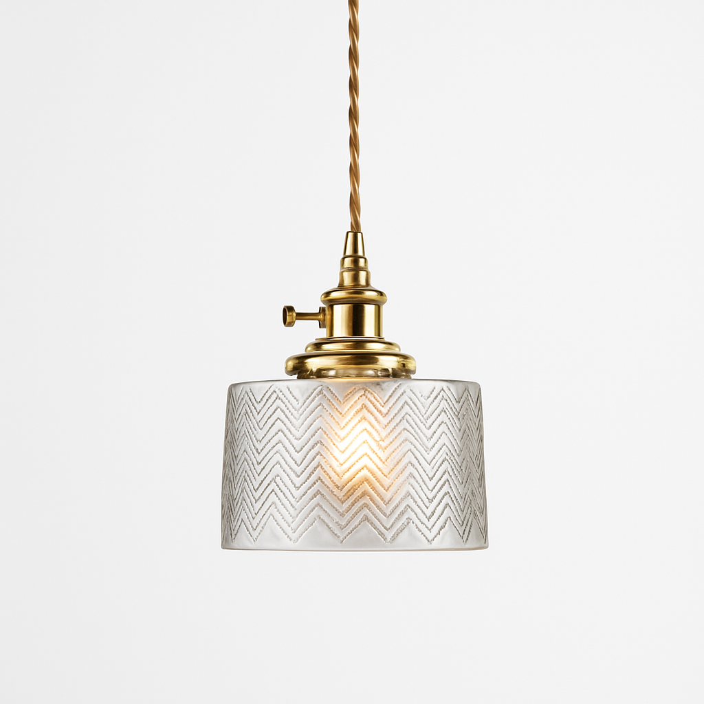 Suspension design en verre vert minimaliste japonais