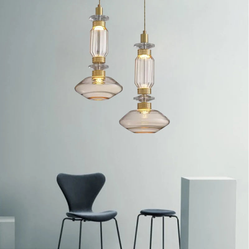 suspension design italienne en verre pour intérieur élégant