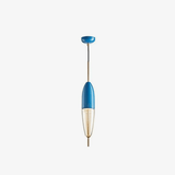 Suspension design LED à forme originale (bleue ou dorée)