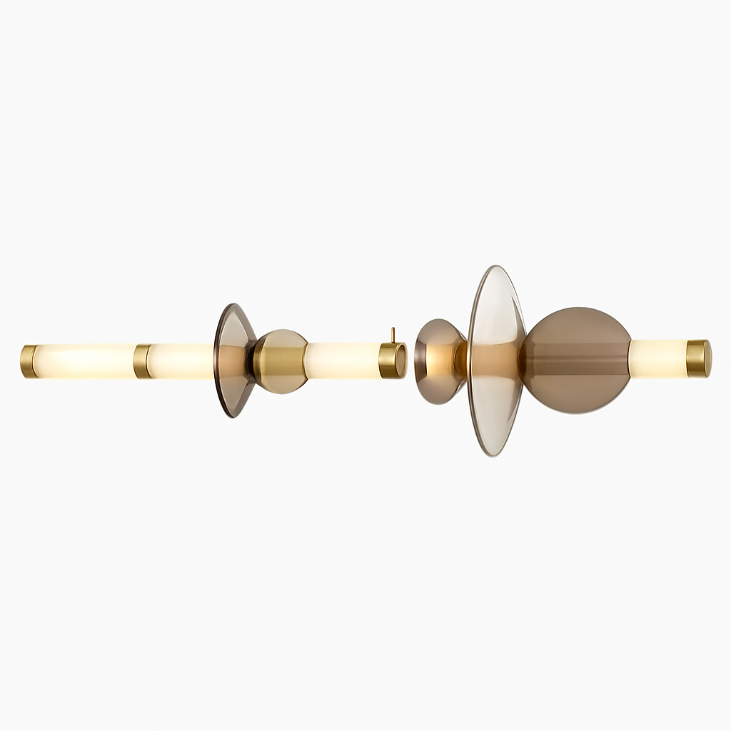 Suspension design à LED allongée en verre aux formes ovales Luxury