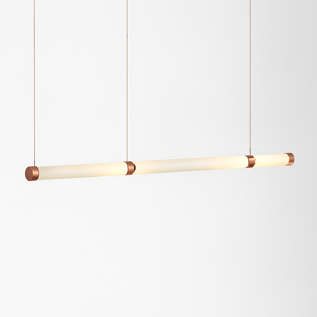 Suspension design à LED allongée en verre aux formes ovales Luxury