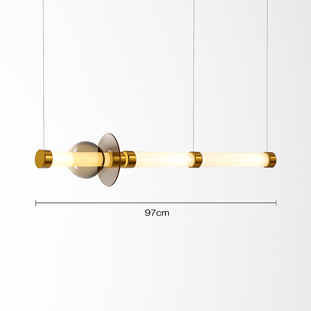 Suspension design à LED allongée en verre aux formes ovales Luxury