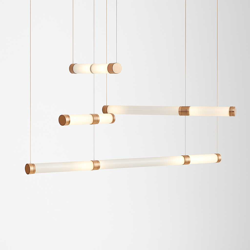 Suspension design à LED allongée en verre aux formes ovales Luxury