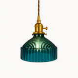 Suspension design à LED avec abat-jour en verre coloré Loft
