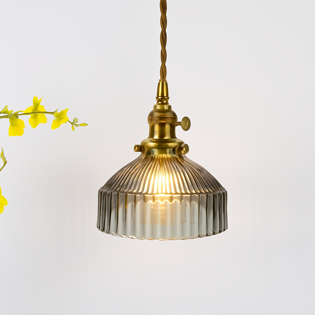 Suspension design à LED avec abat-jour en verre coloré Loft