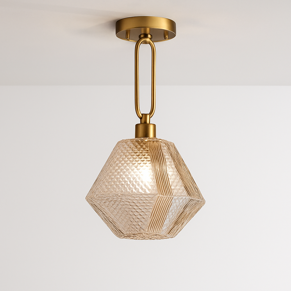 Suspension design à LED avec abat-jour en verre rétro Shadow