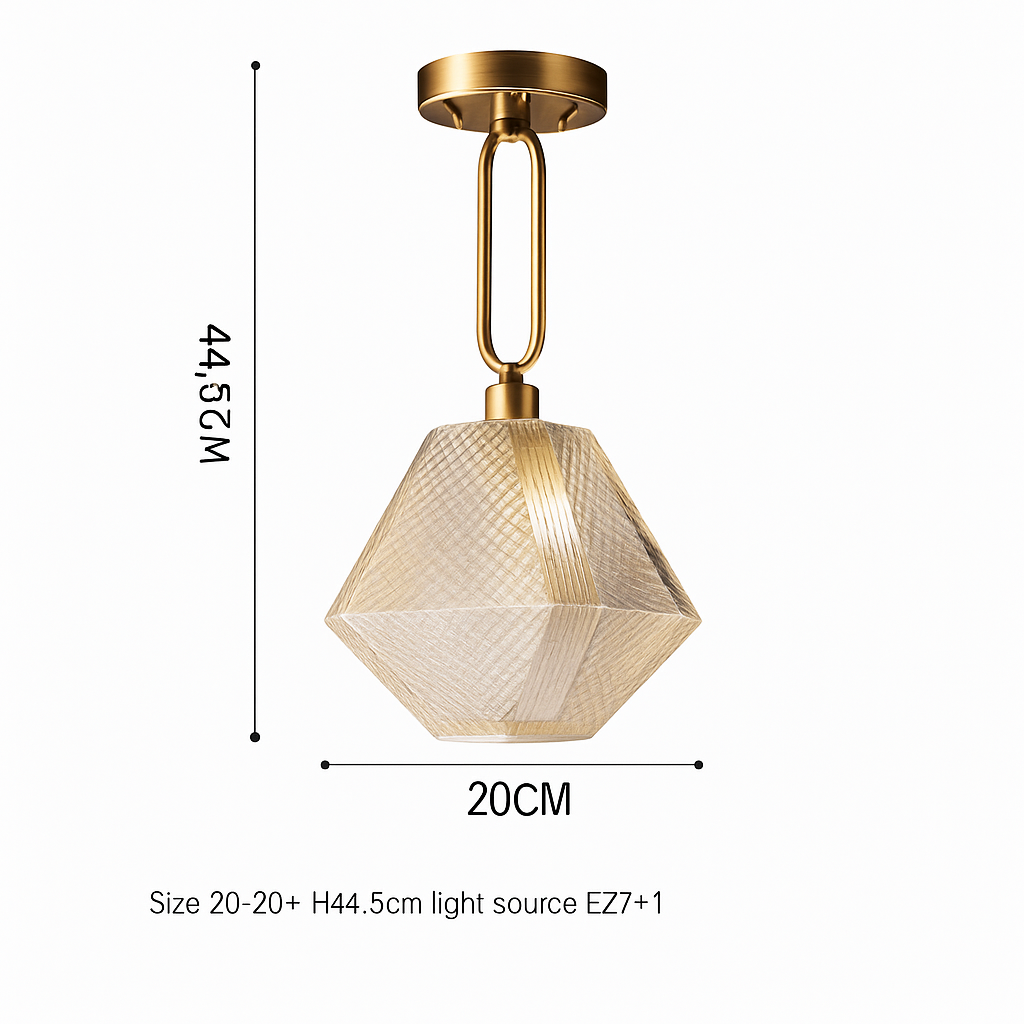 Suspension design à LED avec abat-jour en verre rétro Shadow