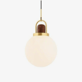 Suspension design LED avec boule en verre et métal doré