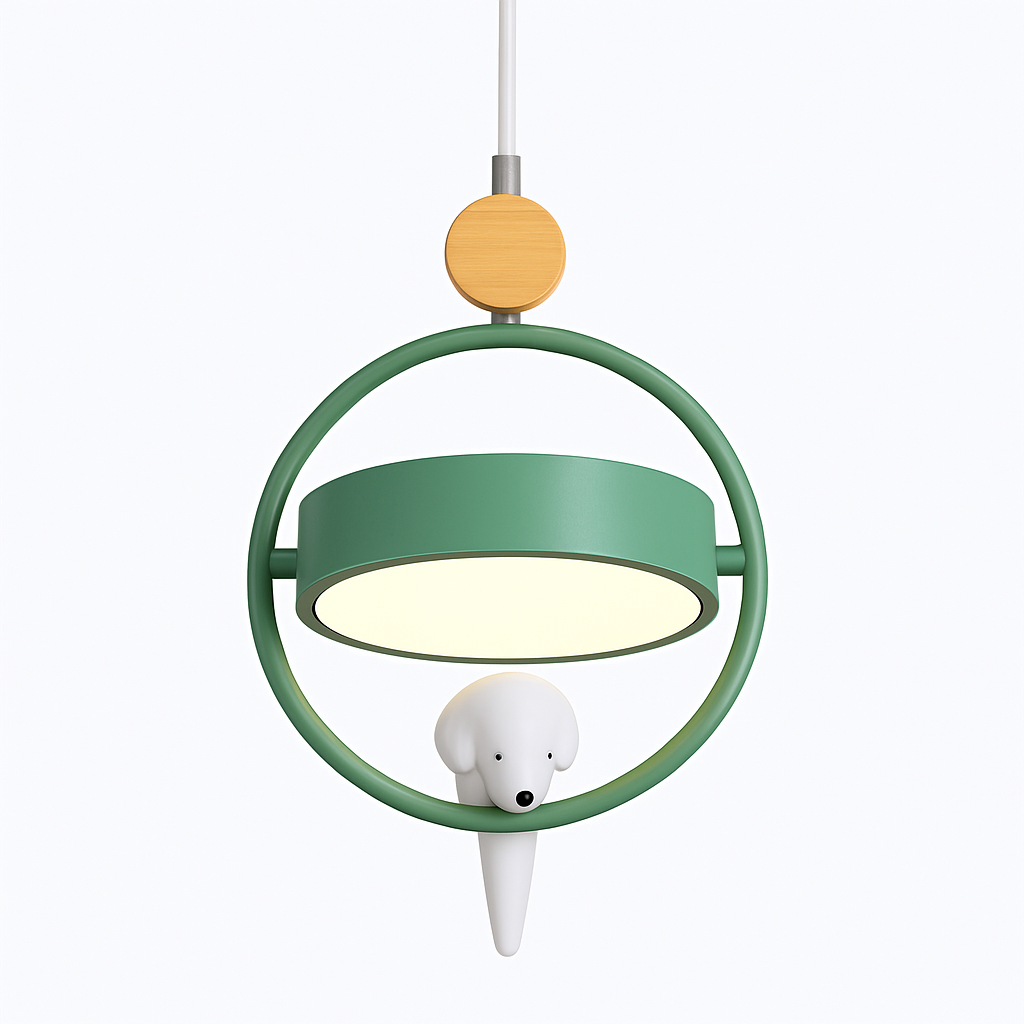 Suspension design LED avec petit oiseau suspendu Bessie
