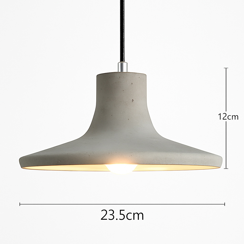 Suspension design LED en ciment (plusieurs formes)