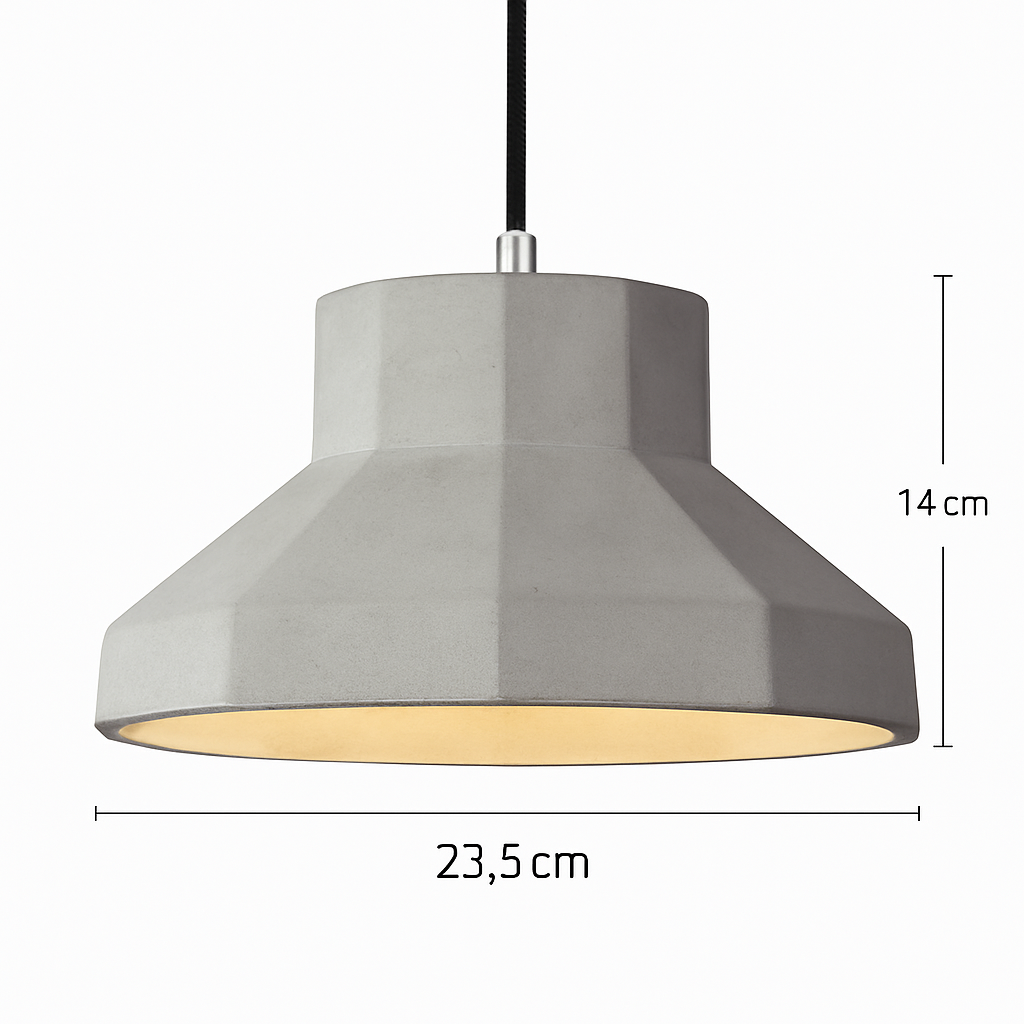 Suspension design LED en ciment (plusieurs formes)