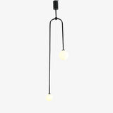 Suspension design LED en métal avec double boule en verre Fly