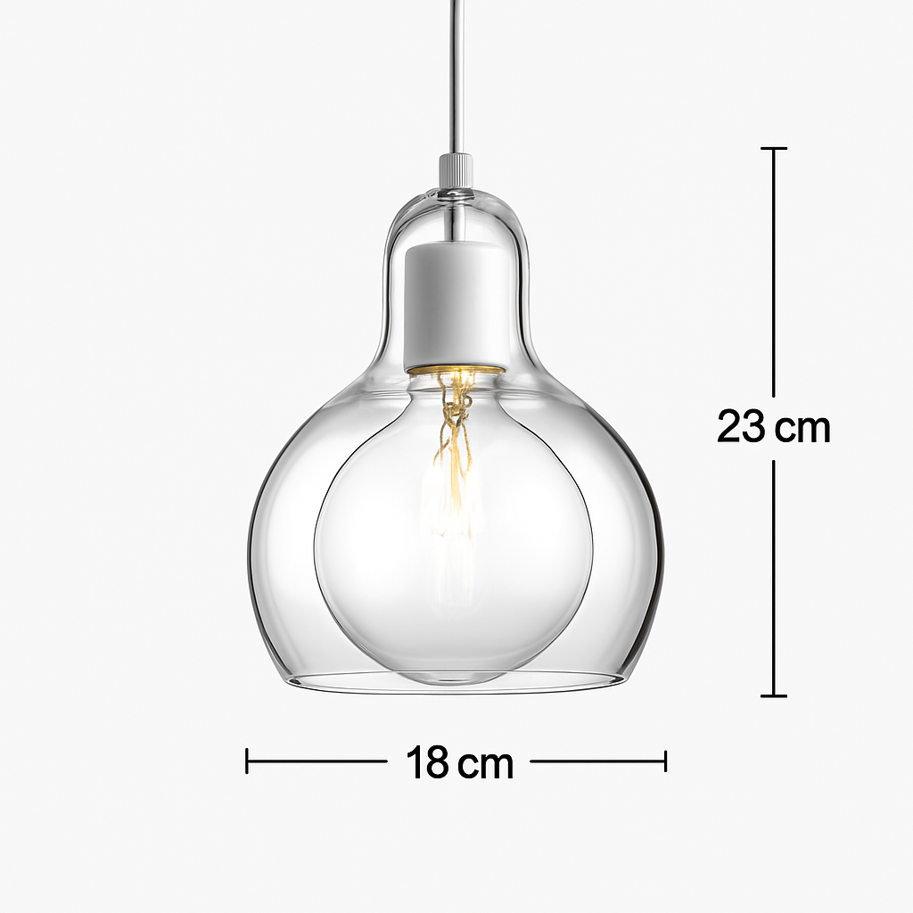 Suspension design LED en verre Loft