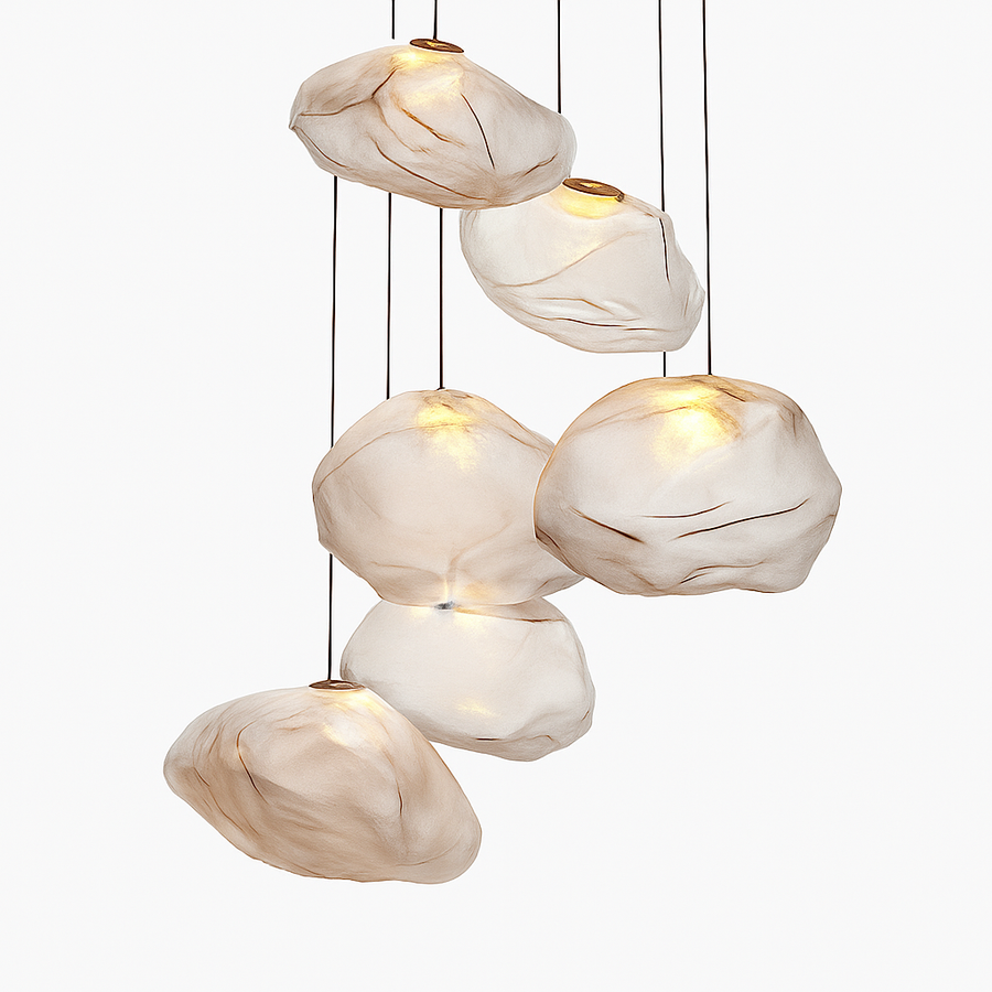 Suspension design à LED en verre soufflé style hang