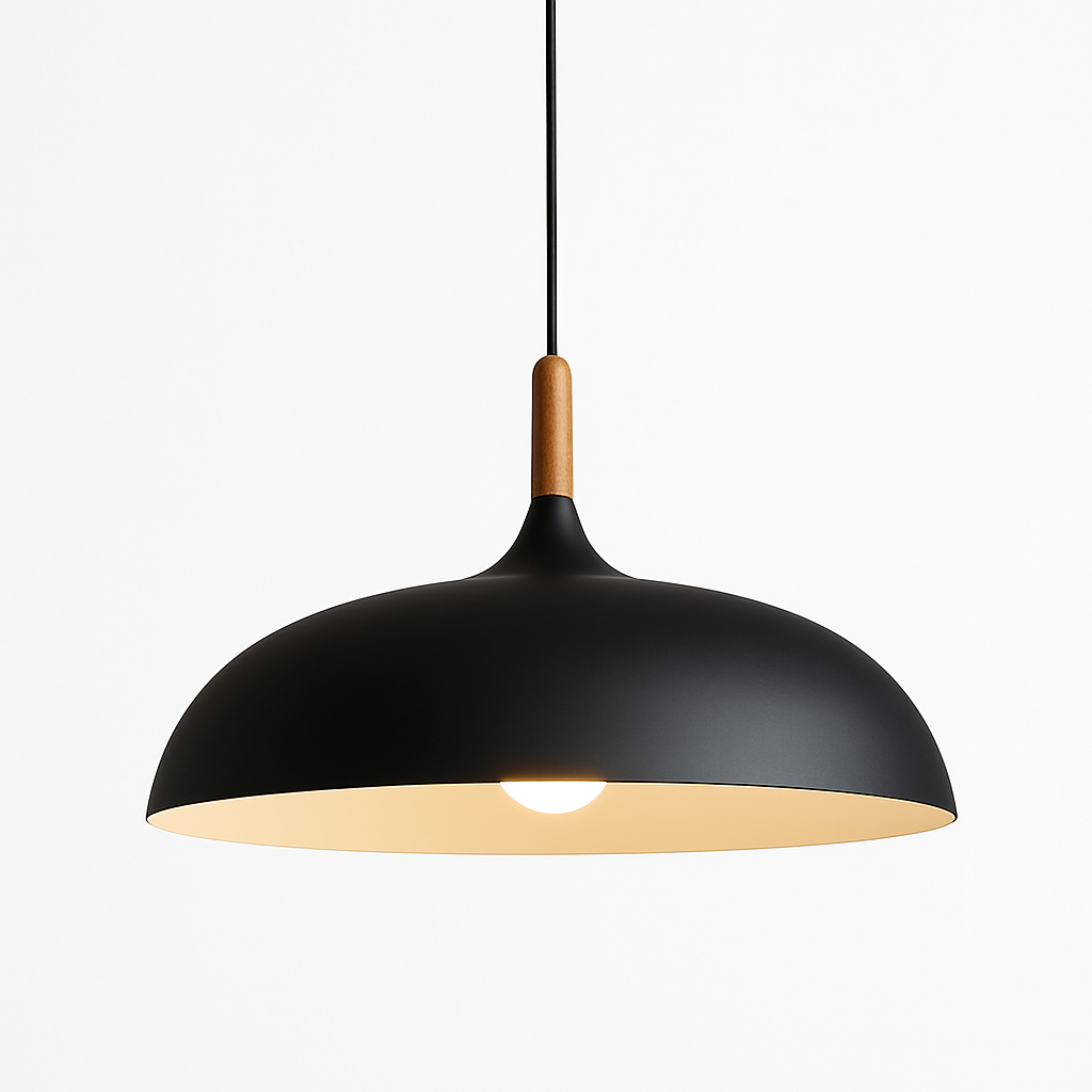 Suspension design LED à l'abat-jour arrondi en métal blanc Creative