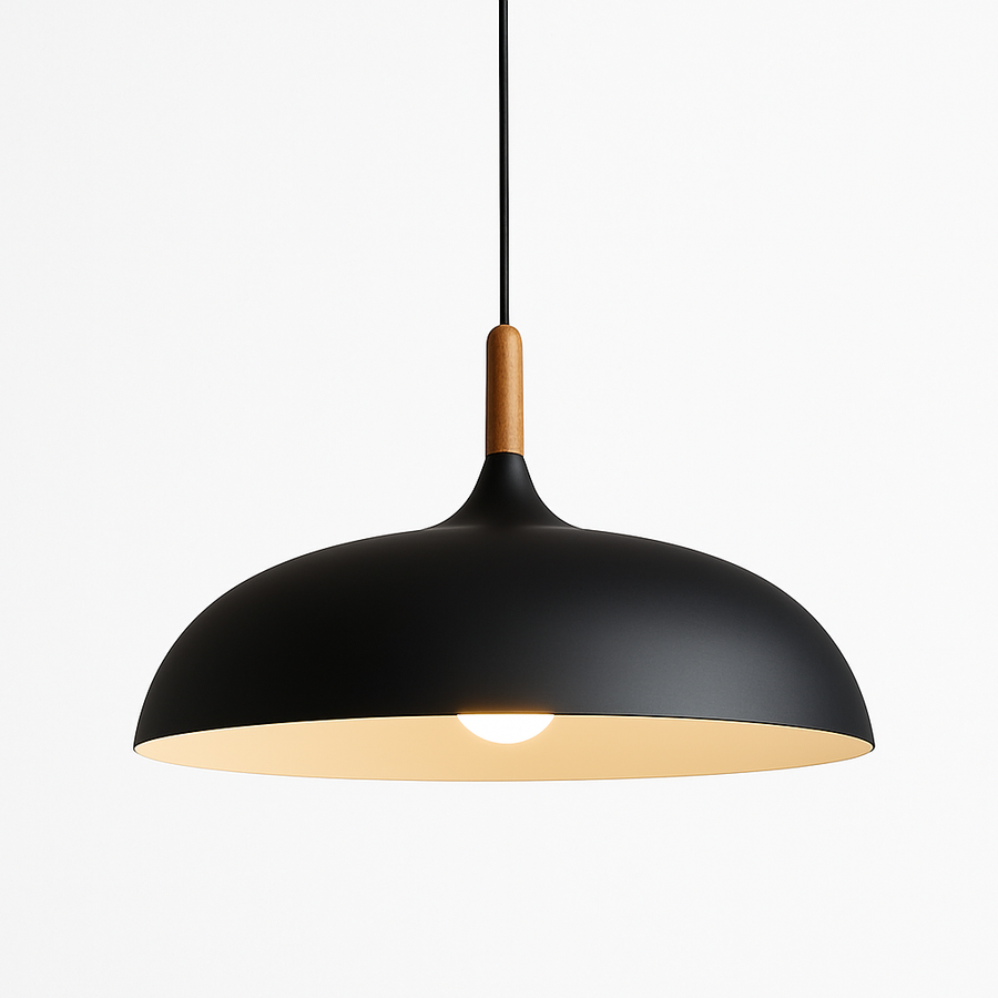 Suspension design LED à l'abat-jour arrondi en métal blanc Creative