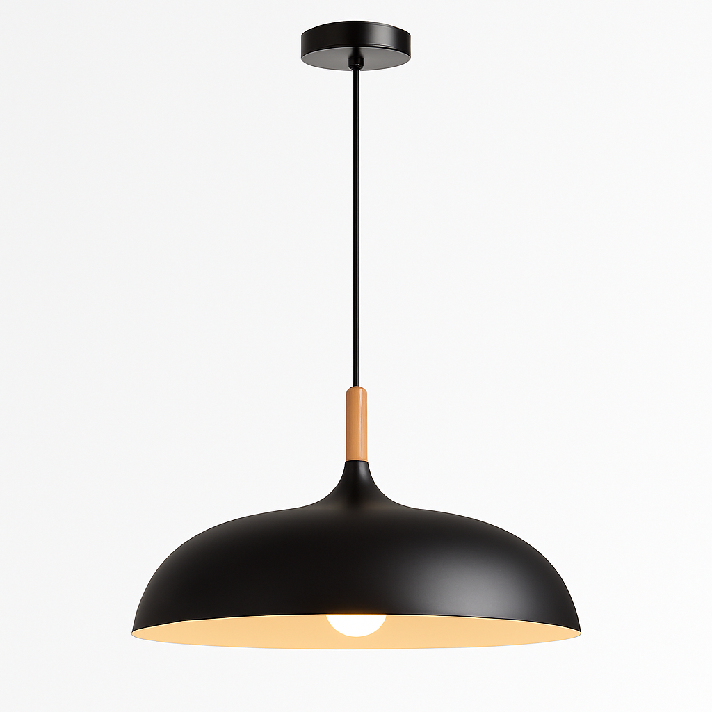 Suspension design LED à l'abat-jour arrondi en métal blanc Creative
