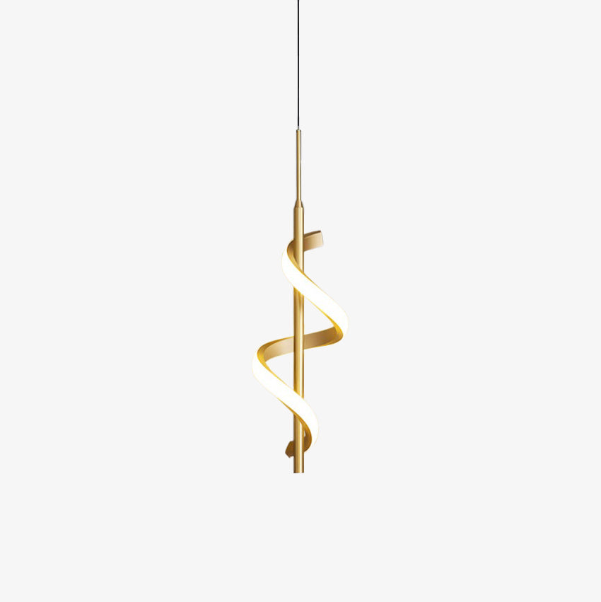 Suspension design LED métallique ondulé Polino