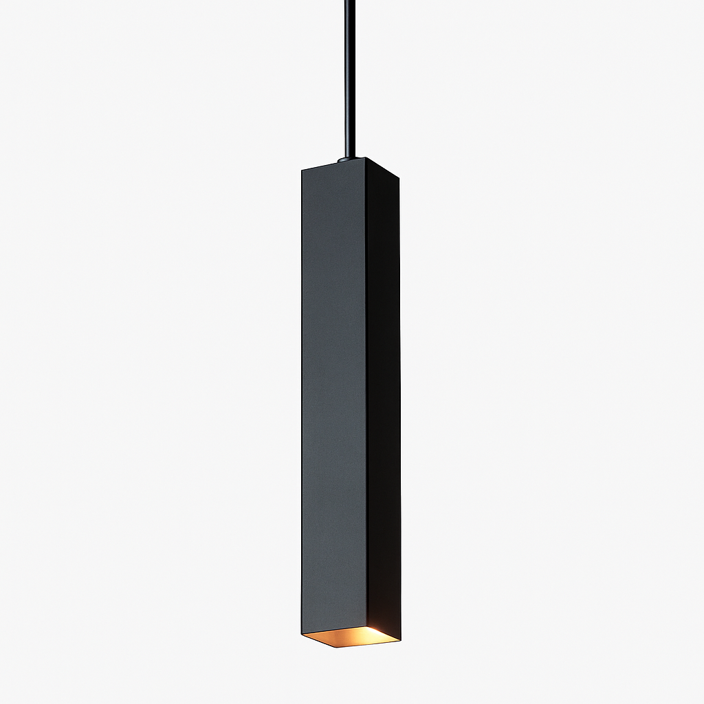 Suspension design LED rectangulaire (noir ou blanc)