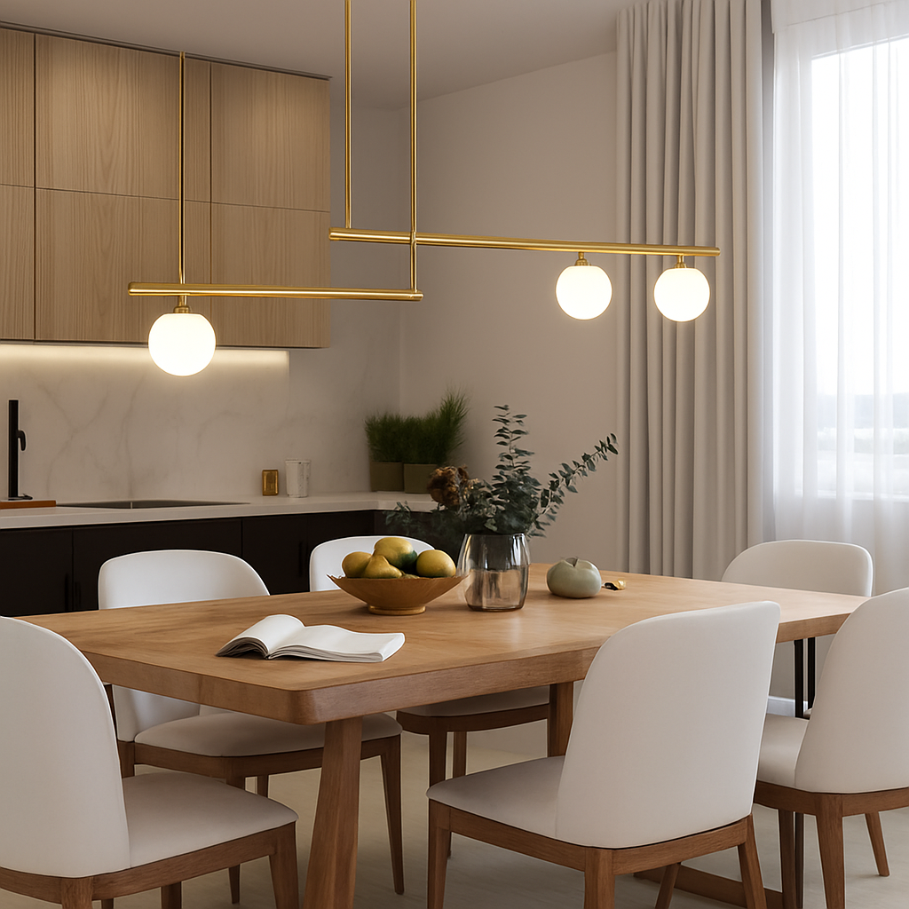suspension design moderne avec boule de verre élégante