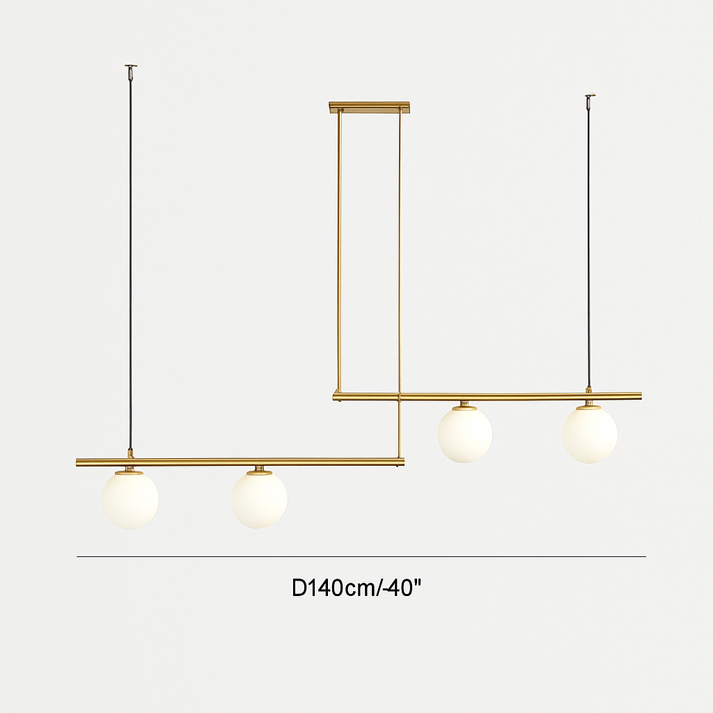 suspension design moderne avec boule de verre élégante