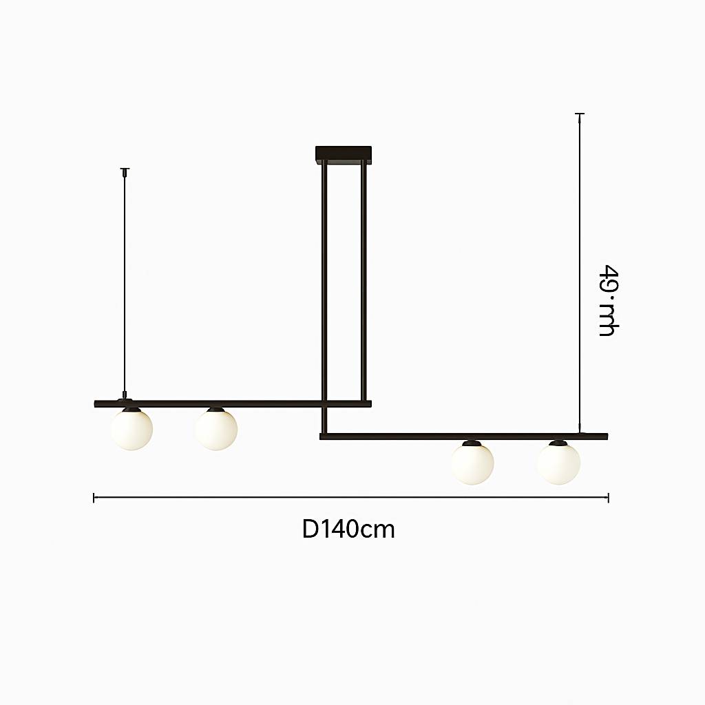 suspension design moderne avec boule de verre élégante