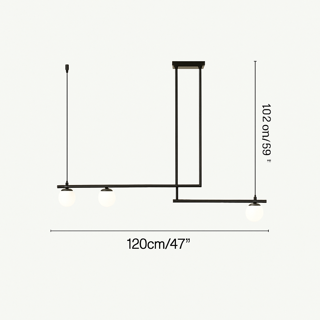 suspension design moderne avec boule de verre élégante
