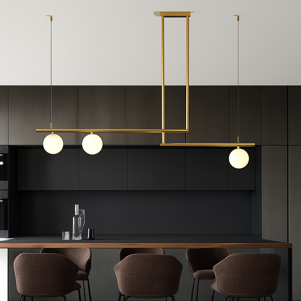 suspension design moderne avec boule de verre élégante