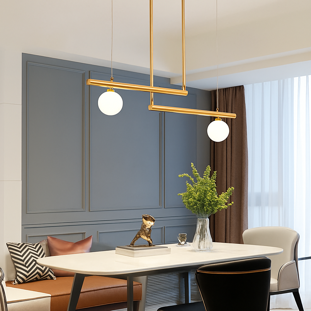 suspension design moderne avec boule de verre élégante