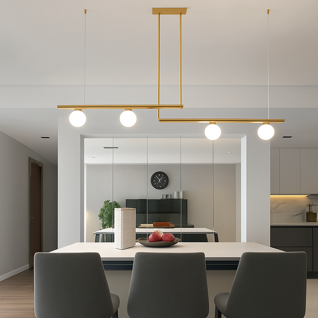 suspension design moderne avec boule de verre élégante