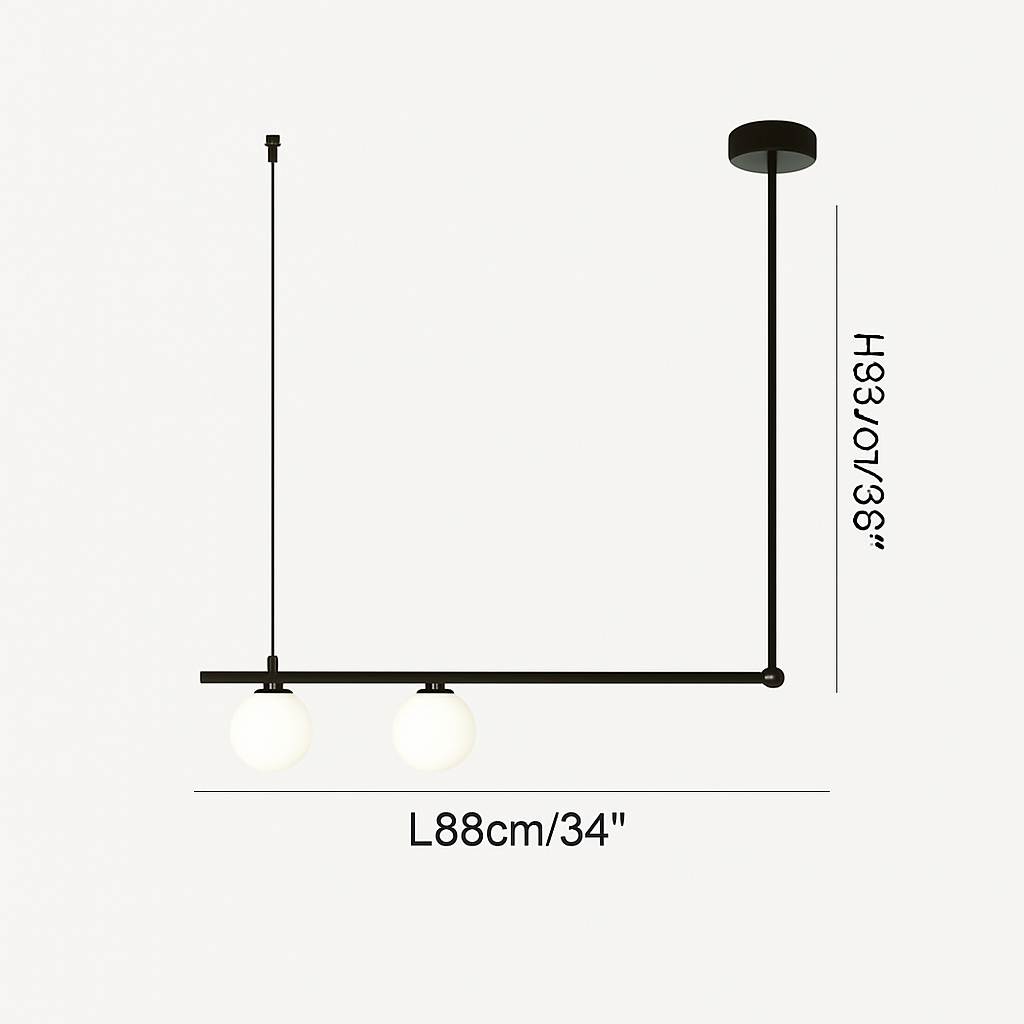 suspension design moderne avec boule de verre élégante