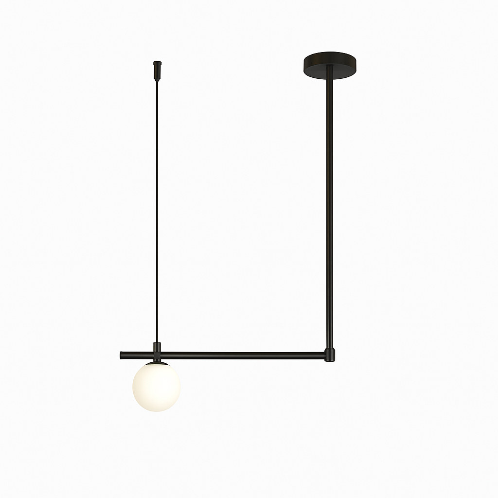 suspension design moderne avec boule de verre élégante