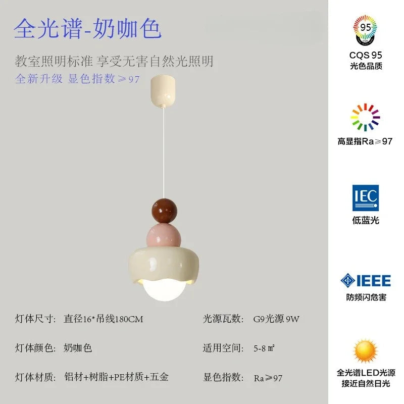 suspension design moderne en résine et verre pour intérieur enfant