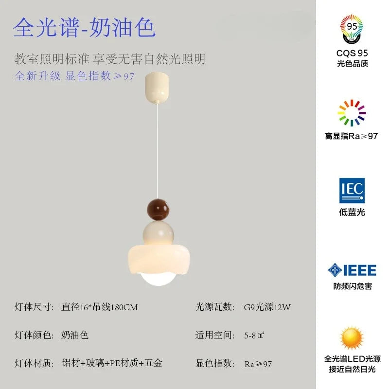 suspension design moderne en résine et verre pour intérieur enfant