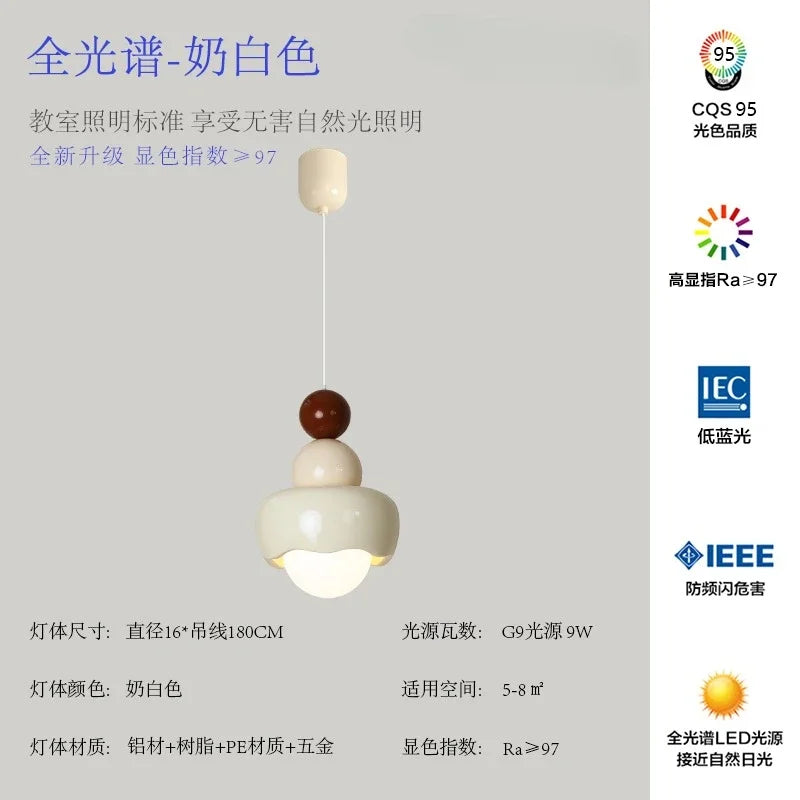 suspension design moderne en résine et verre pour intérieur enfant