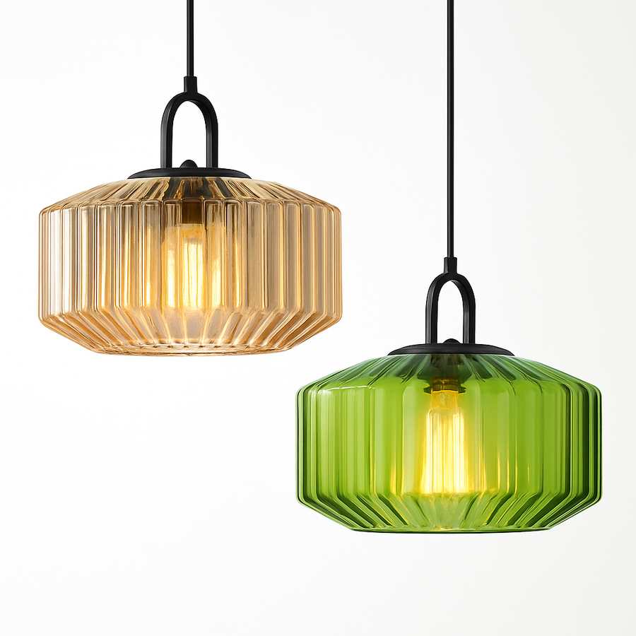 suspension design moderne en verre coloré pour décoration intérieure