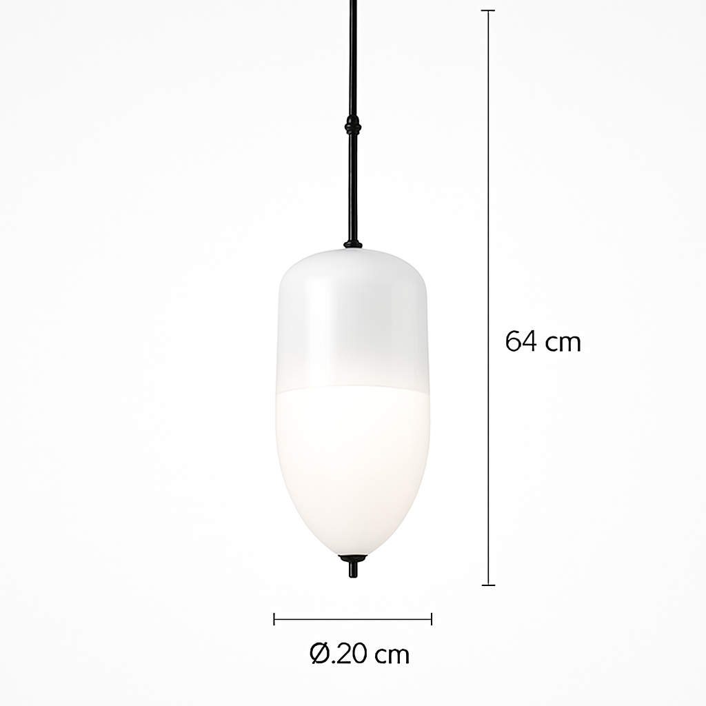 Suspension design moderne en verre en forme de goutte bleue