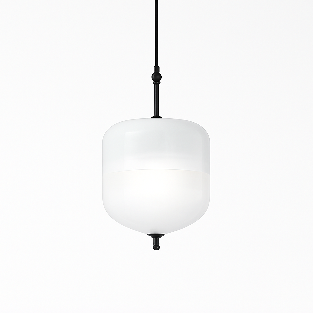 Suspension design moderne en verre en forme de goutte bleue
