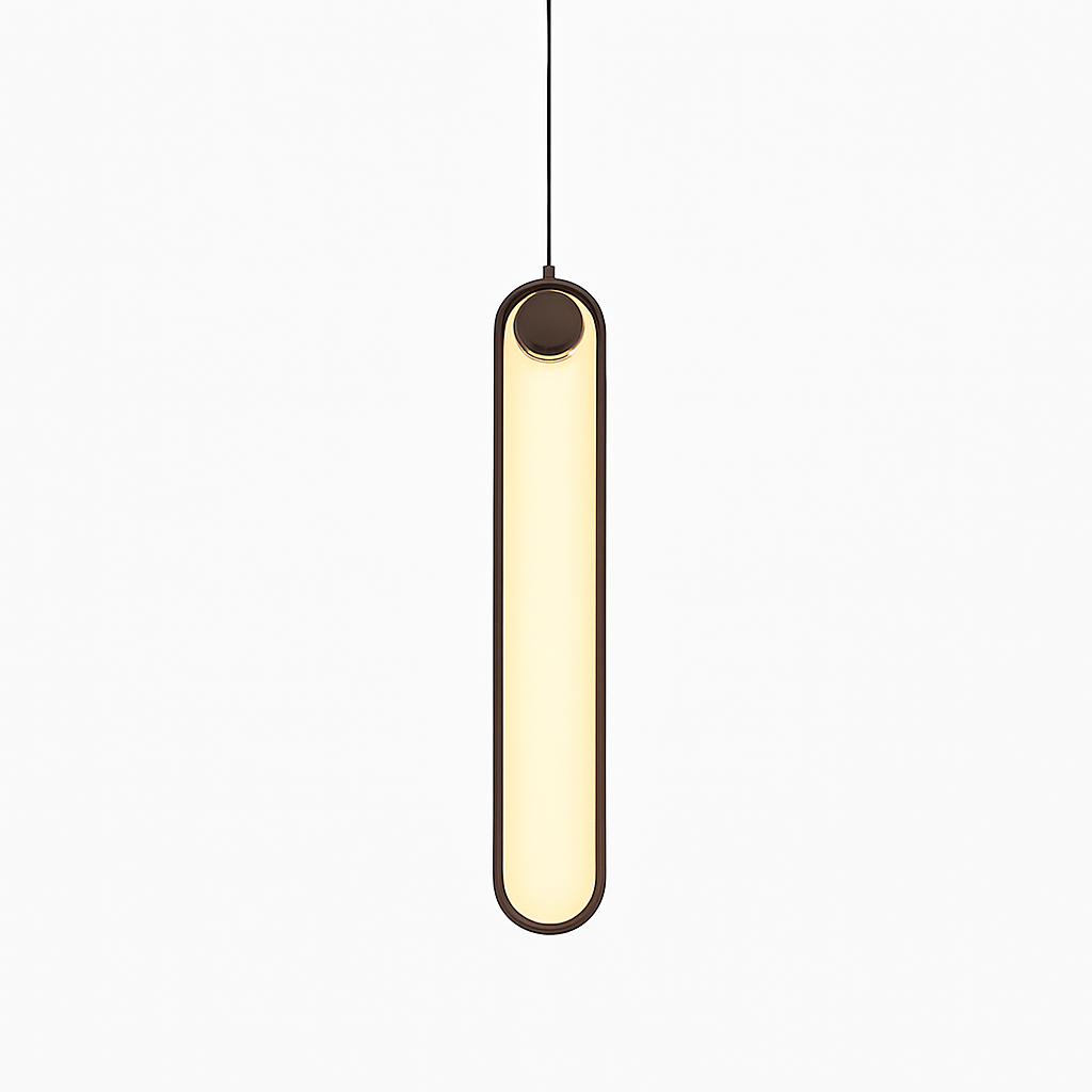 Suspension design moderne LED en anneau allongé noir ou doré Hang