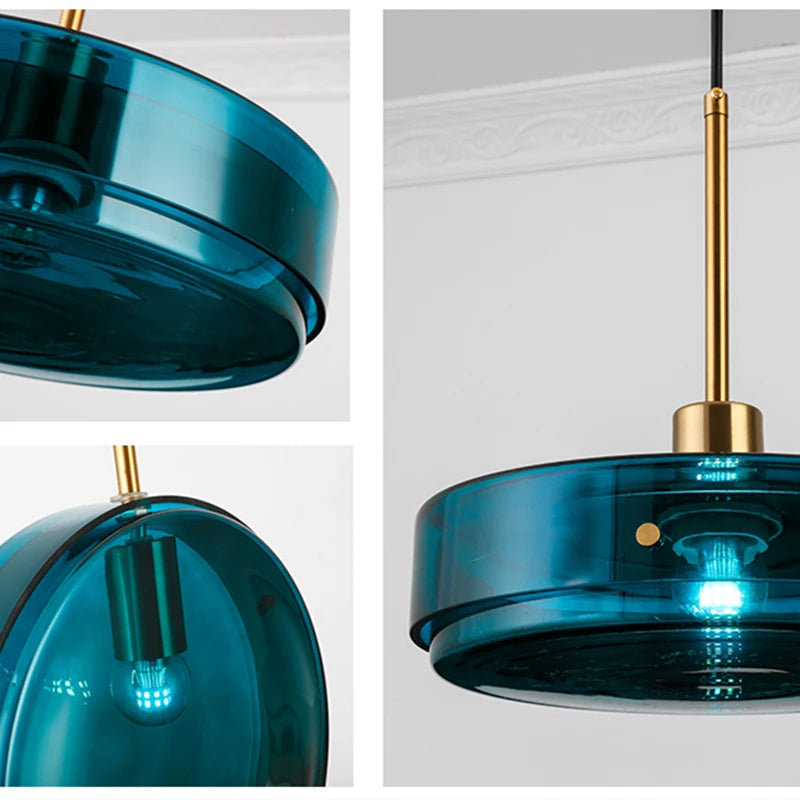 suspension design nordique en verre moderne pour loft et bar