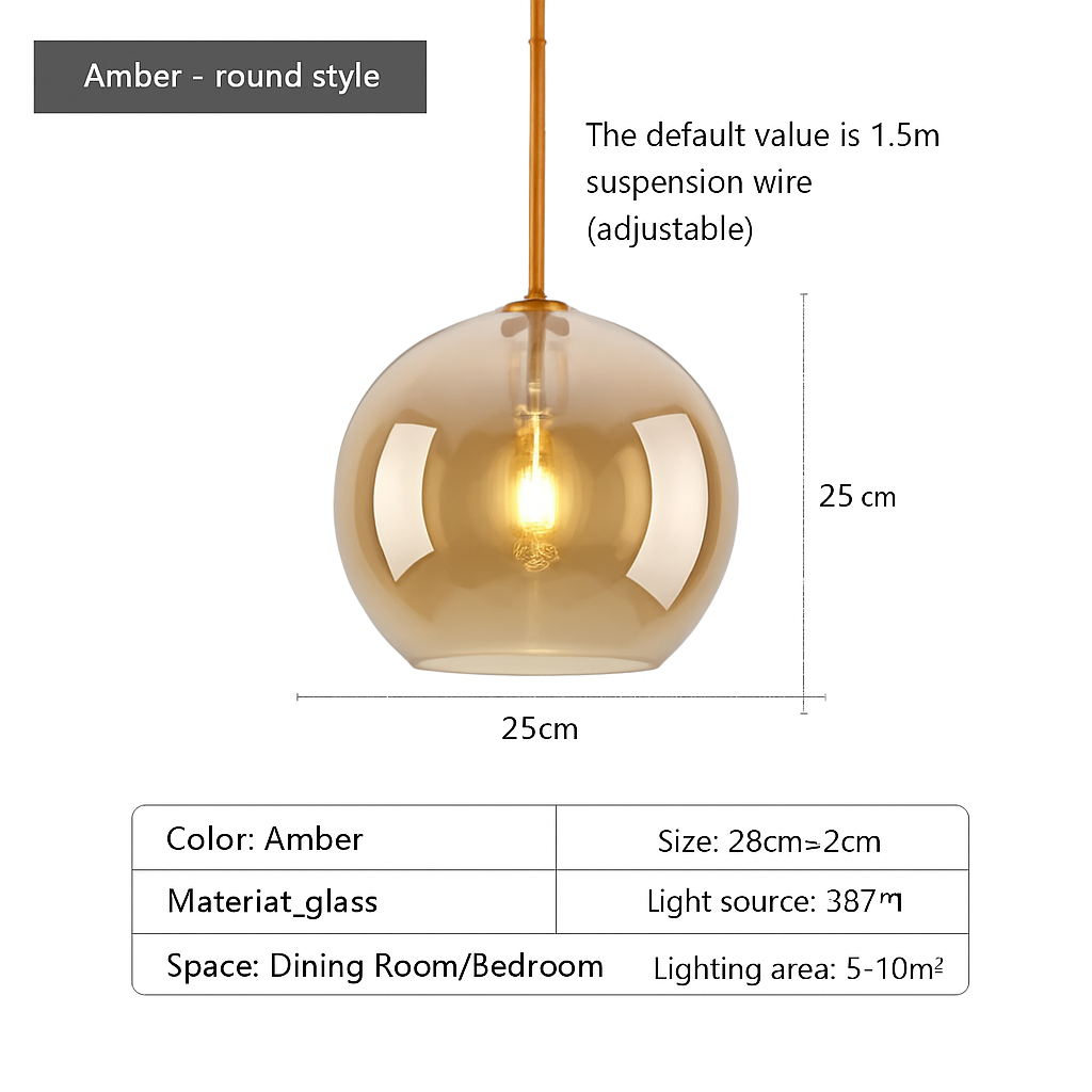 suspension design nordique en verre pour intérieur élégant
