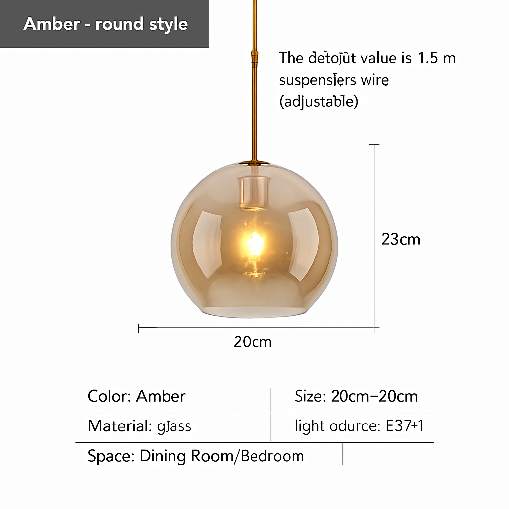suspension design nordique en verre pour intérieur élégant